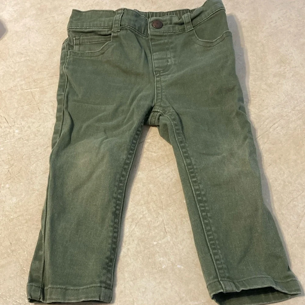 Girls 18M olive green twill pants